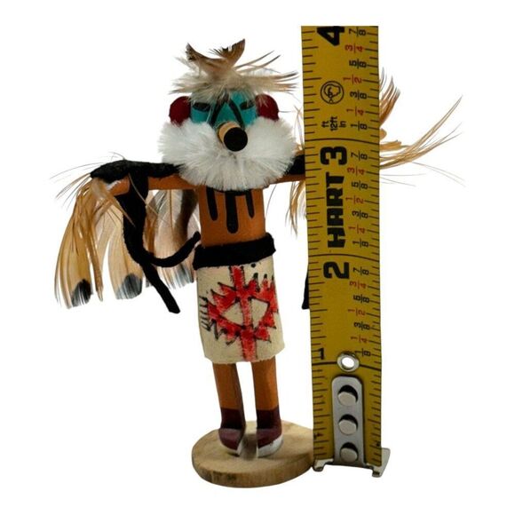 Vintage Hopi Katsina Dancer Native American Kachina Doll With Feathers EAGLE - Picture 6 of 6